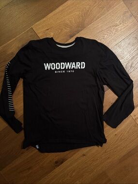 Woodward Black Long-Sleeve Logo Shirt